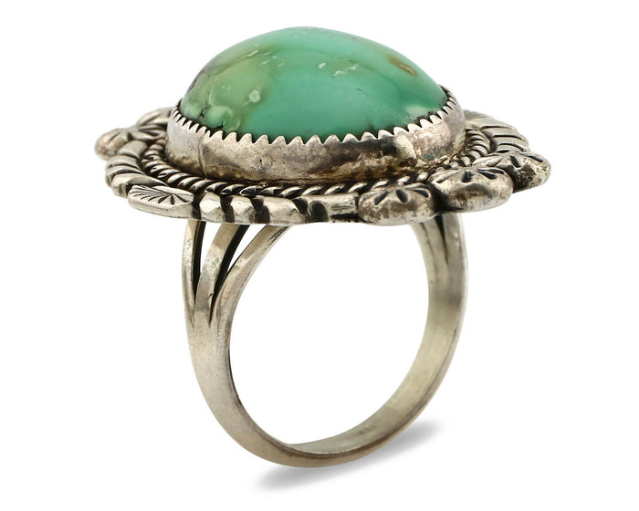 Navajo Ring .925 Silver Royston Turquoise Native American Artist C.80's