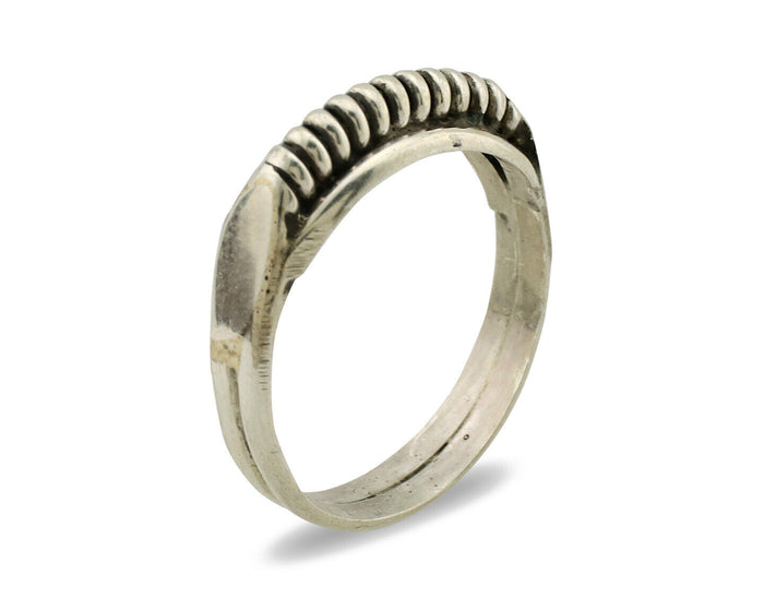 Navajo Ring .925 Silver Size 5.25 Handmade Native American Artist C.1980s