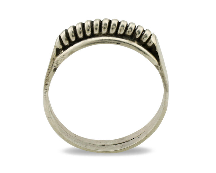 Navajo Ring .925 Silver Size 5.25 Handmade Native American Artist C.1980s