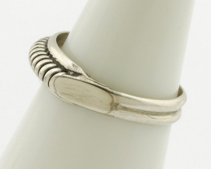 Navajo Ring .925 Silver Size 5.25 Handmade Native American Artist C.1980s
