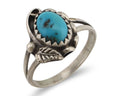 Navajo Ring 925 Silver Sleeping Beauty Turquoise Native American Artist C.80's