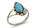 Navajo Ring 925 Silver Sleeping Beauty Turquoise Signed SkyStone Creations C80s