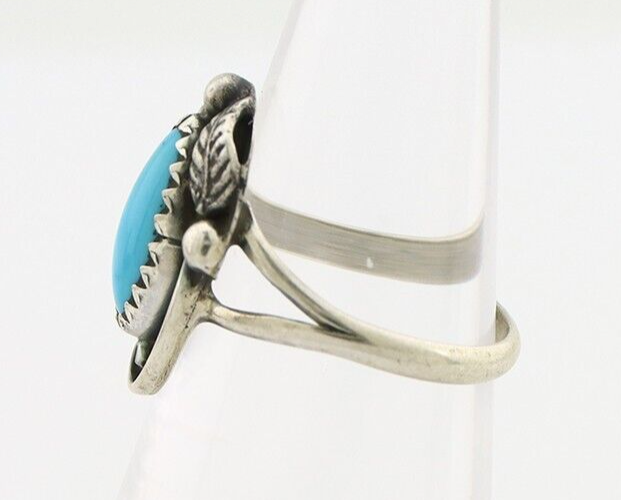 Navajo Ring 925 Silver Sleeping Beauty Turquoise Signed SkyStone Creations C80s