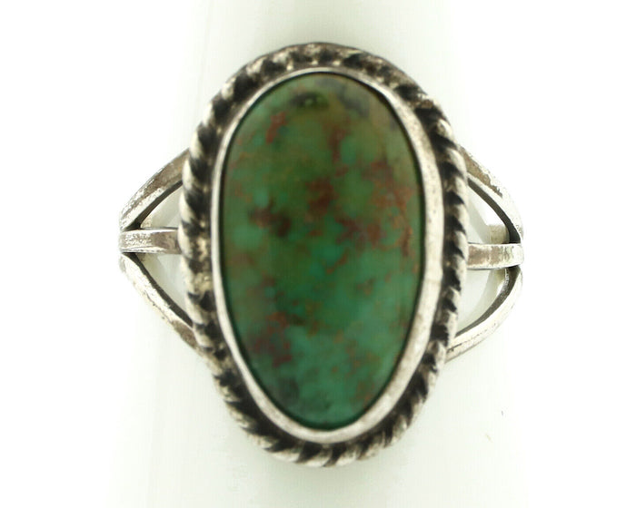 Navajo Ring 925 Silver Turq Mtn Turquoise Native American Artist C.80's