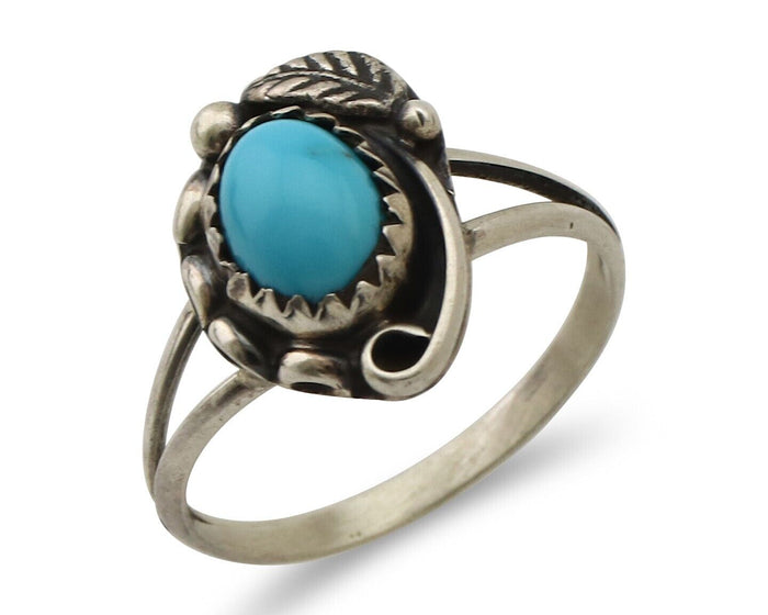 Navajo Ring 925 Silver Turquoise Artist Signed SkyStone Creations C.80's