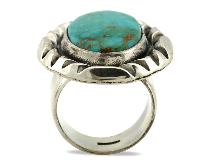 Navajo Ring 925 Silver Turquoise Mountain Artist Signed C Montoya C.80's