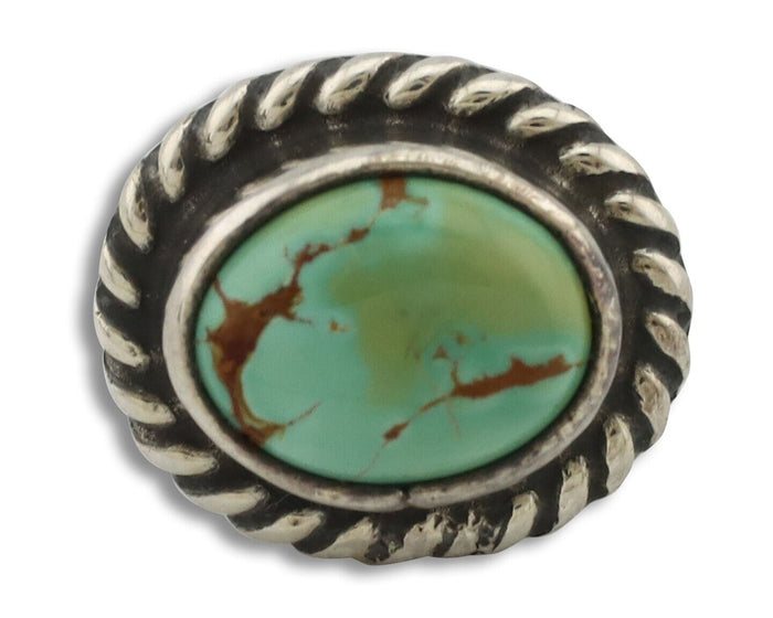 Navajo Tie Tack 925 Silver Natural Mined Turquoise Native American Artist C.80's