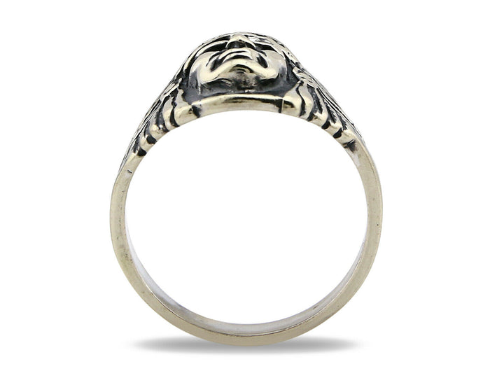 Navajo Warrior Chief Ring .925 Silver Artist Signed Wheeler C.80's Size 11