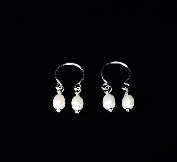 Nipple Rings Non Piercing with Pearl Dangles