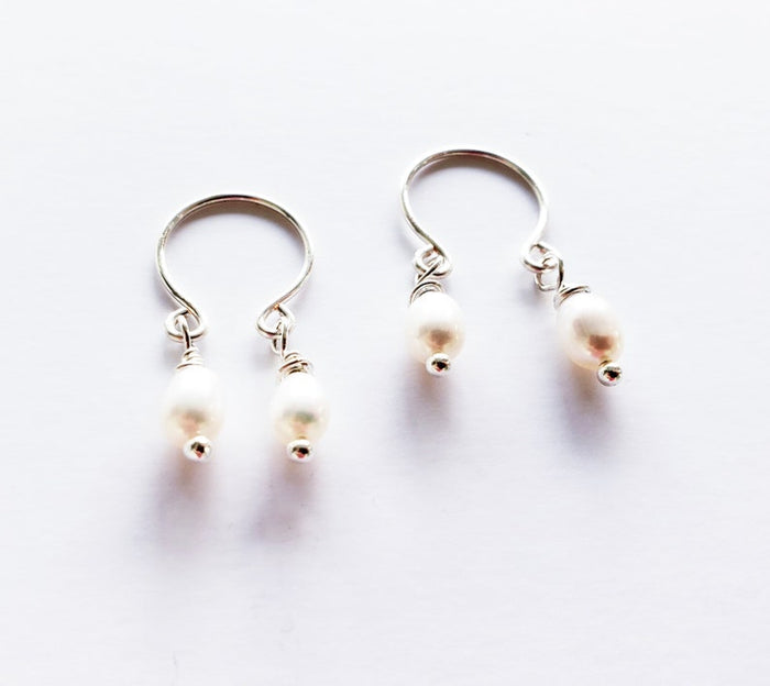 Nipple Rings Non Piercing with Pearl Dangles