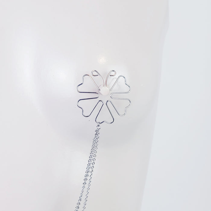 Nipple Shield Clamps, All Stainless Steel, with Chain Attached.