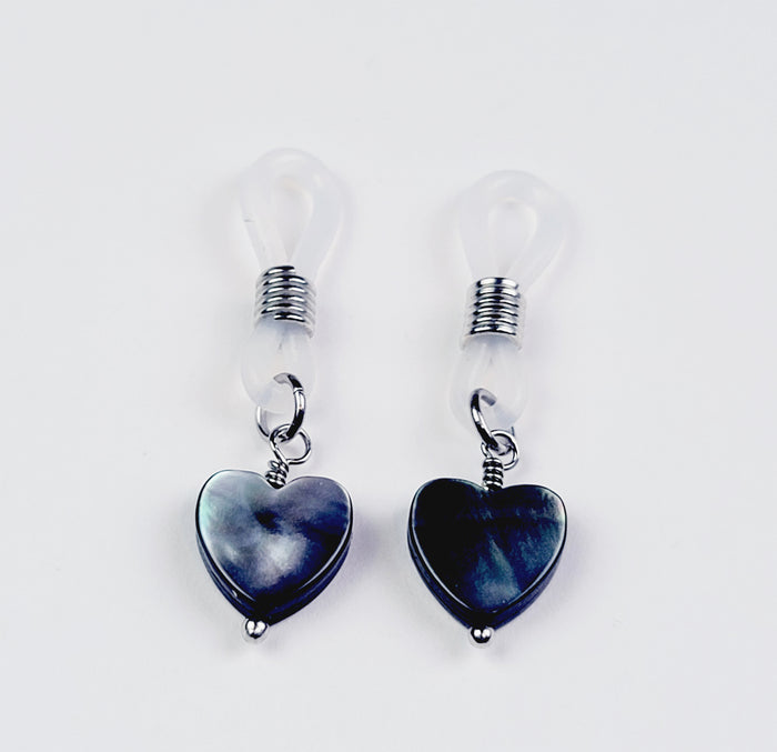 Non Piercing Nipple Nooses, with Shell Hearts. Unisex Nipple Jewelry.