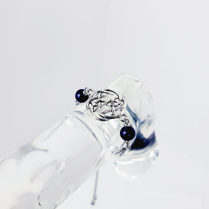 Penis Noose Chain Bracelet with Celtic Sheild Knot and Lapis Lazuli.