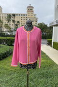 Pink and Orange Button Down Cardigan - Mildred Hoit