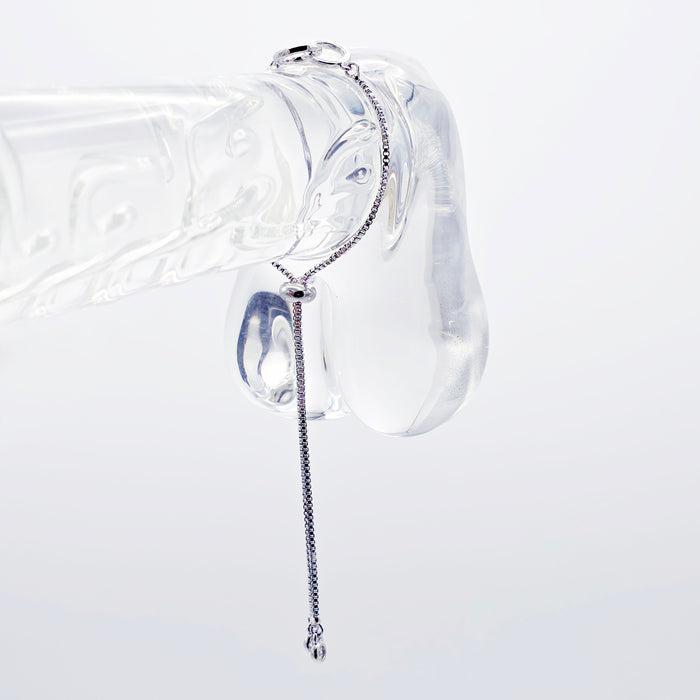Platinum Penis Noose Bracelet, Erotic Intimate Jewelry for Men