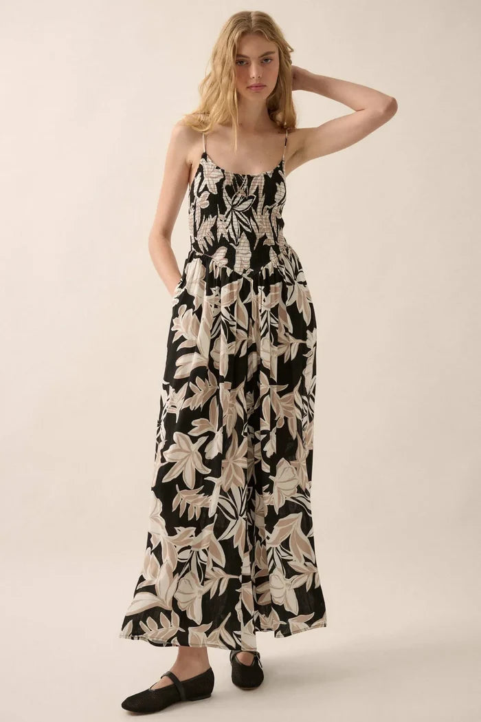 Private Island Tropical Smocked Wide-Leg Jumpsuit - ShopPromesa
