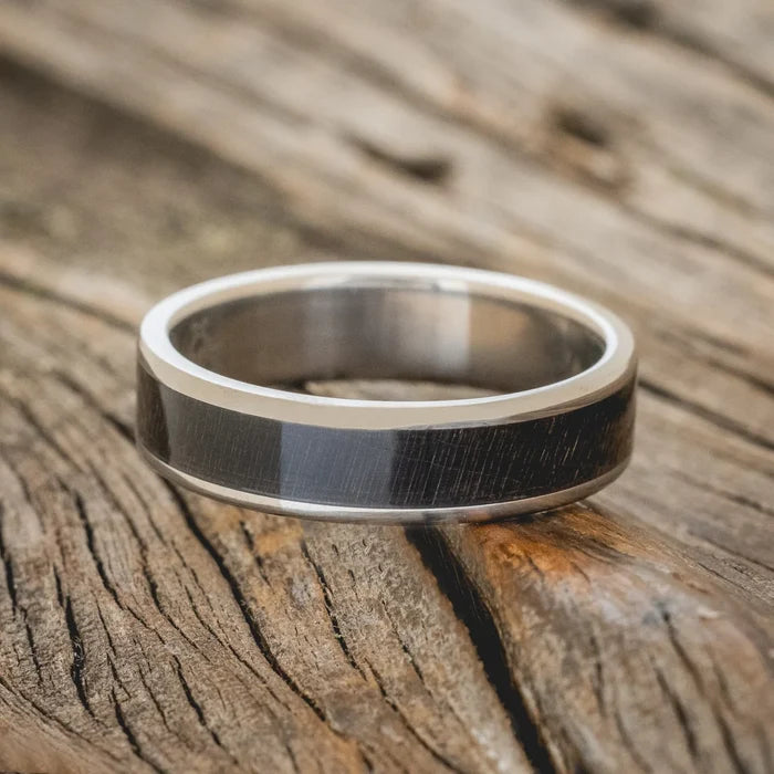 "Rainier" - Dark Maple Wood Wedding Ring - Titanium (6mm) - Size 10-Staghead Designs