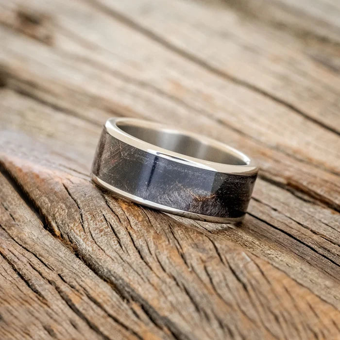 "Rainier" - Dark Maple Wood Wedding Ring - Titanium (8mm) - Size 13 3/4-Staghead Designs