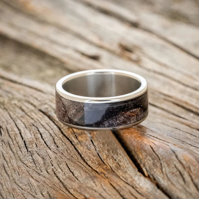 "Rainier" - Dark Maple Wood Wedding Ring - Titanium (8mm) - Size 13 3/4-Staghead Designs