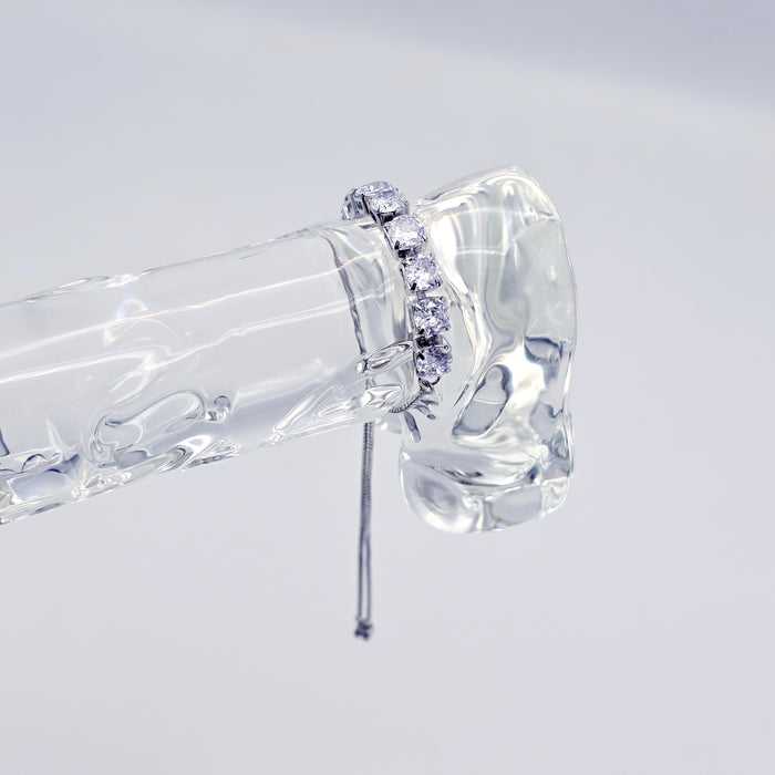 Sparkling Platinum Penis Noose Cock Bracelet, Erotic Intimate Body Jewelry for Men