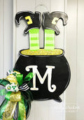 St. Patrick's Day Leprechaun Pot of Gold Door Hanger (Hand-Painted)