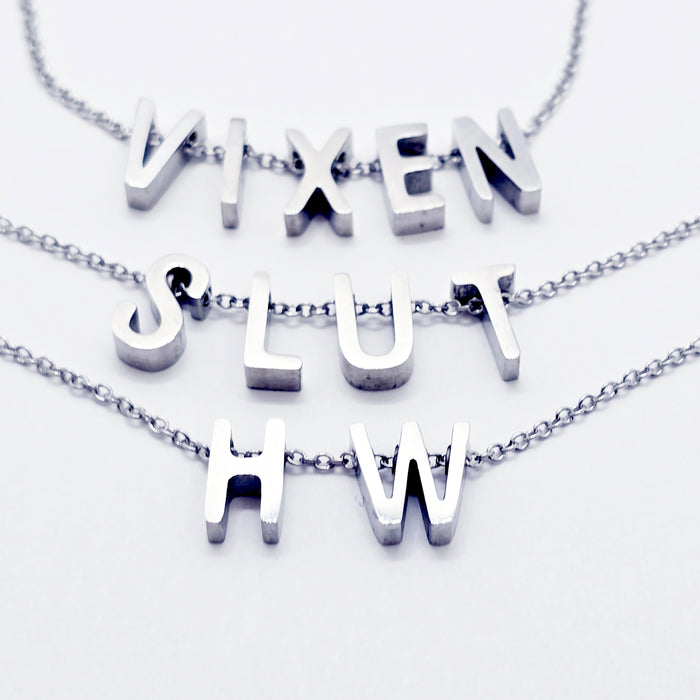 Stainless Steel Hotwife, Vixen, or Slut  Anklet, Choker, or Bracelet.