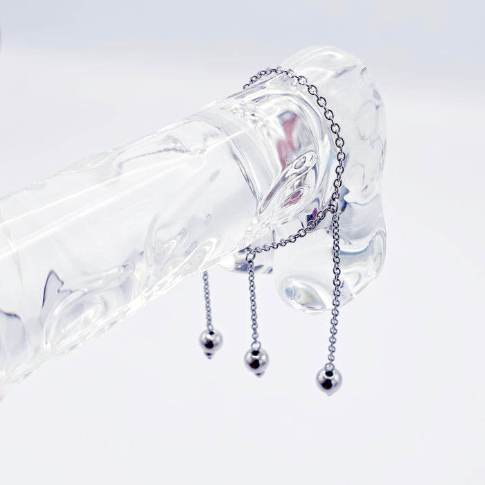 Stainless Steel Triple Bead Dangle Chain Penis Noose.