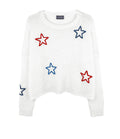 Star Embroidered Crew-Sweaters-Uniquities