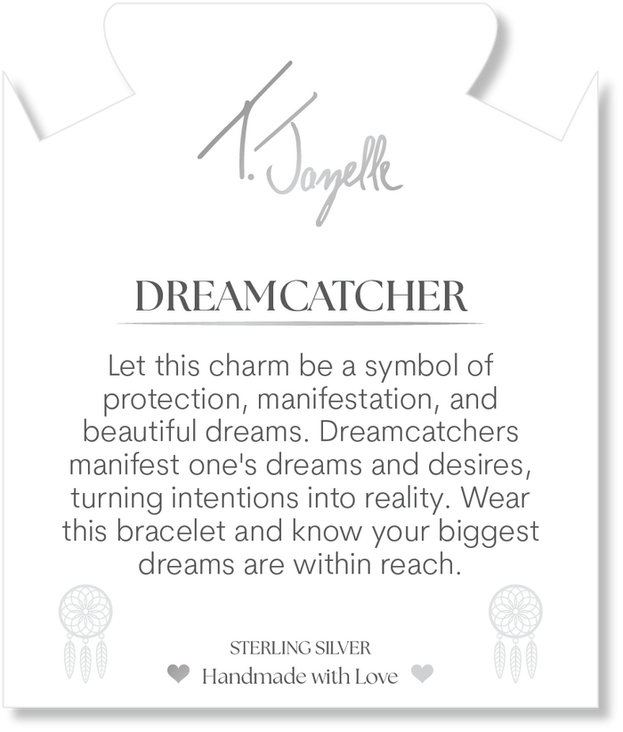 Strawberry Quartz Gemstone Bracelet with Dream Catcher Sterling Silver Charm