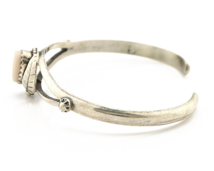 Women's Navajo Bracelet 925 Silver Natural Pink Mussel Native American C.80's