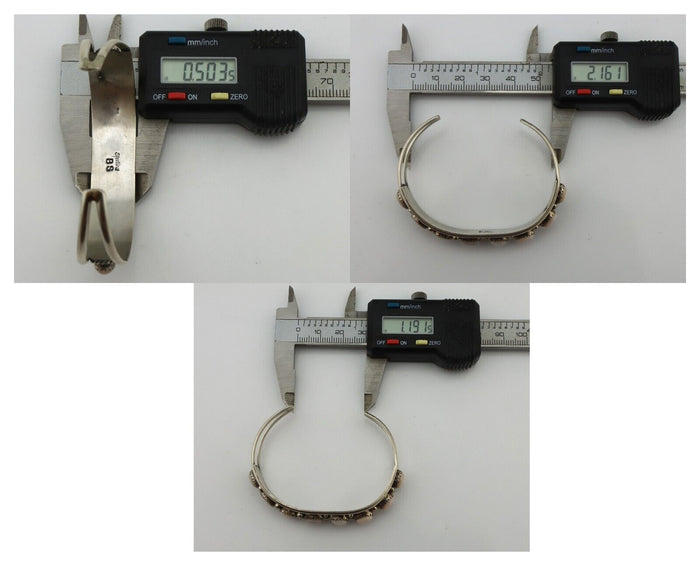 Women's Navajo Bracelet 925 Silver Natural Pink Mussel Native American Signed BB