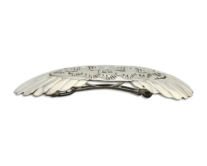 Women's Navajo Hair Clip Hand Stamped 925 Silver Artist Signed C Montoya C.80's