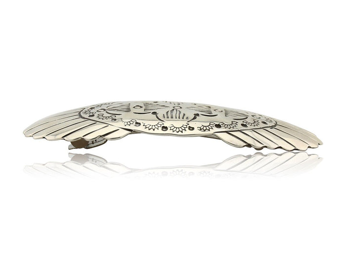 Women's Navajo Hair Clip Hand Stamped 925 Silver Artist Signed C Montoya C.80's