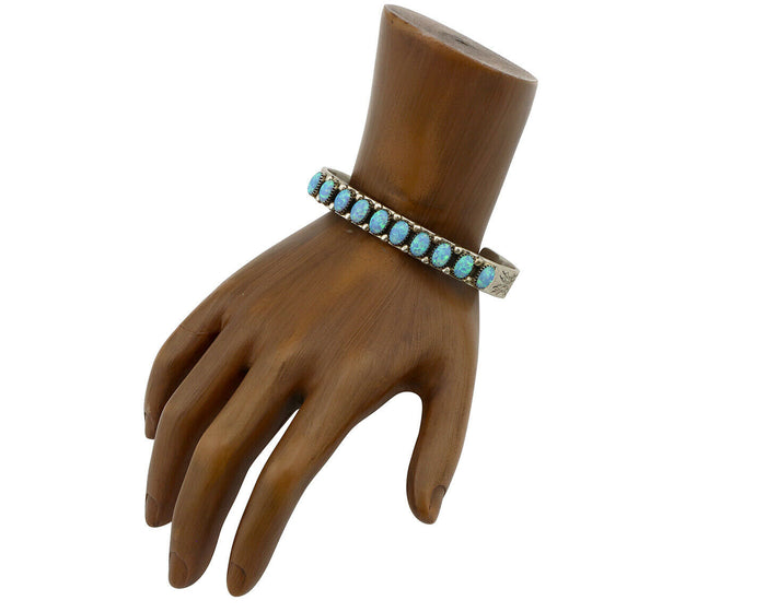 Zuni Bracelet .925 Silver Natural Pink Mussel H. M. Coonsis C.90's