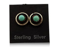 Zuni Earrings 925 Silver Natural Kingman Turquoise Native American Artist C.80's