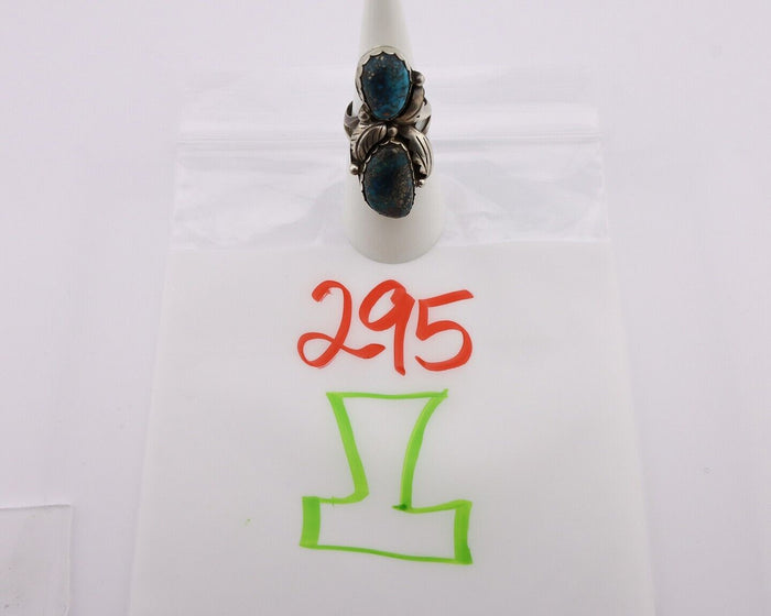 Zuni Ring 925 Silver Blue Morenci Turquoise Artist Signed Platoro FNE C.80's