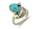 Zuni Ring 925 Silver Natural Blue Gem Turquoise Artist Signed Simplicio C.80's